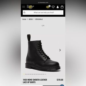 Dr. Martens 1460 mono smooth leather lace up boots